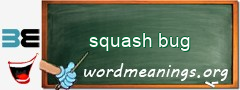 WordMeaning blackboard for squash bug